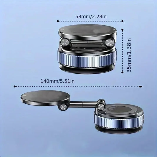 Upgraded 360° Vacuum Magnetic Phone Holder, Magnetic Car Phone Mount, Hands-Free Suction Cup Phone Holder for Car/Gym/Mirror