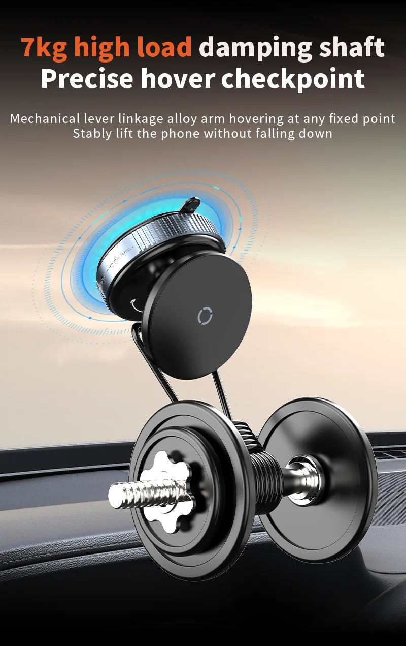 K009 Car Phone Holder Mechanical Vacuum Suction Cup Strong Magnetic Adsorption Bracket For Gym Kitchen Car Navigation Stand