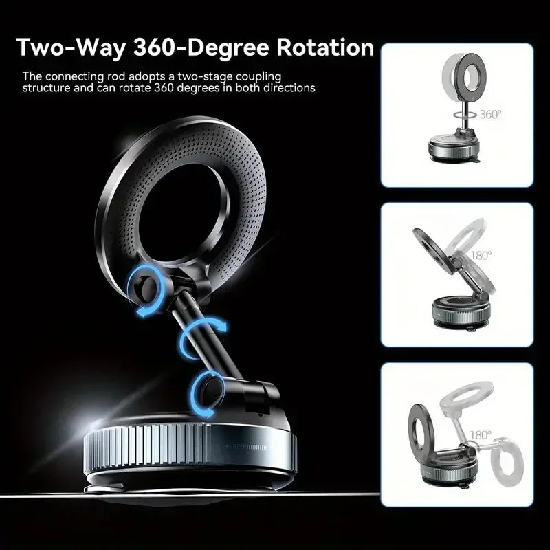 Upgraded 360° Vacuum Magnetic Phone Holder, Magnetic Car Phone Mount, Hands-Free Suction Cup Phone Holder for Car/Gym/Mirror