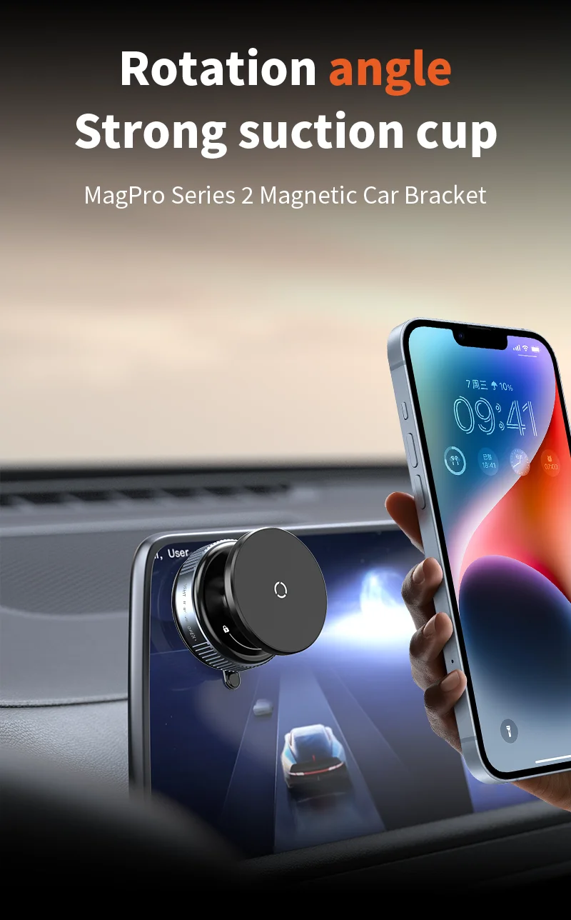 K009 Car Phone Holder Mechanical Vacuum Suction Cup Strong Magnetic Adsorption Bracket For Gym Kitchen Car Navigation Stand