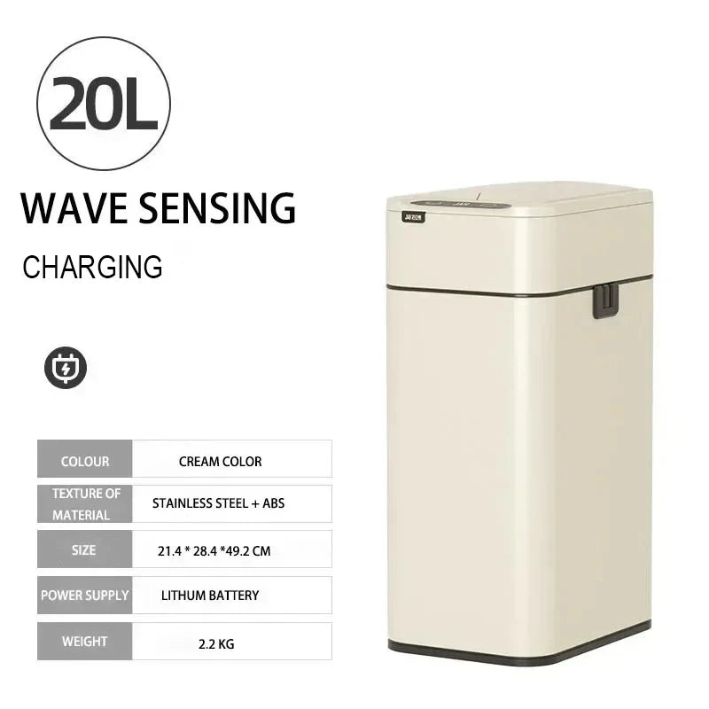 Wastebasket 20-liter Trash Can Stainless Steel Large Kitchen Garbage Can Smart Trash Can 20l 15l Food Waste Bin Automatic Sensor