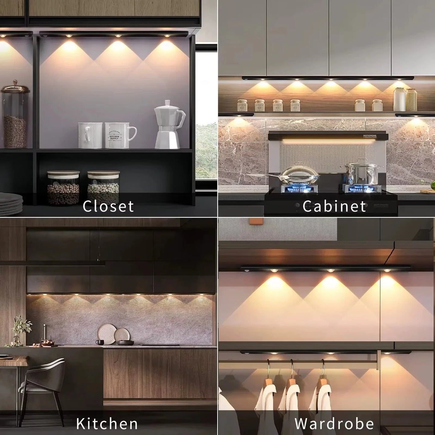 Motion Sensor Light LED Sensor Lamp Wireless Ultra Thin USB LED For Kitchen Cabinet Bedroom Wardrobe Indoor Lighting Night Light