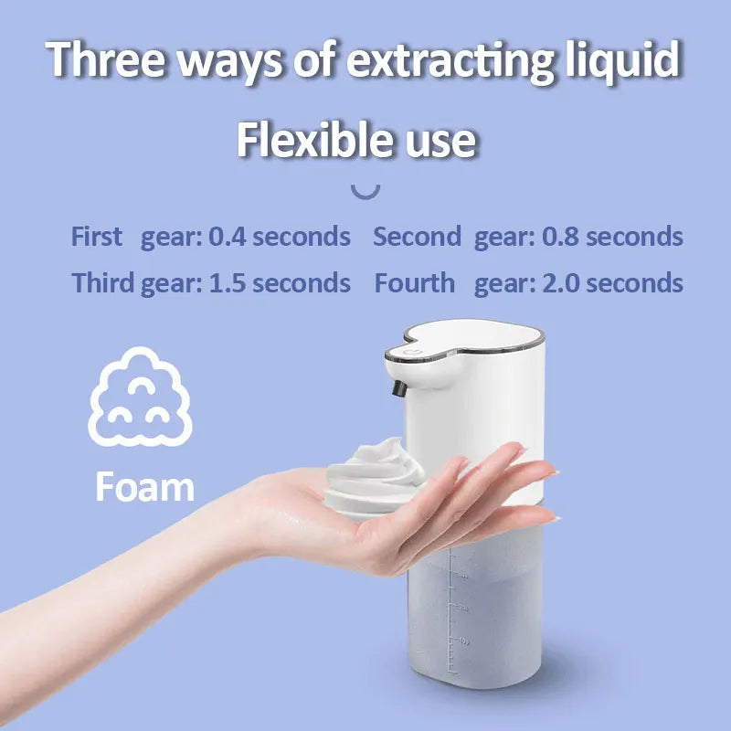 Automatic Soap Dispensers 400ml 4-Gears Adjustable Bathroom Smart Washing Hand Machine USB Rechargeable Touchless Hand Sanitizer