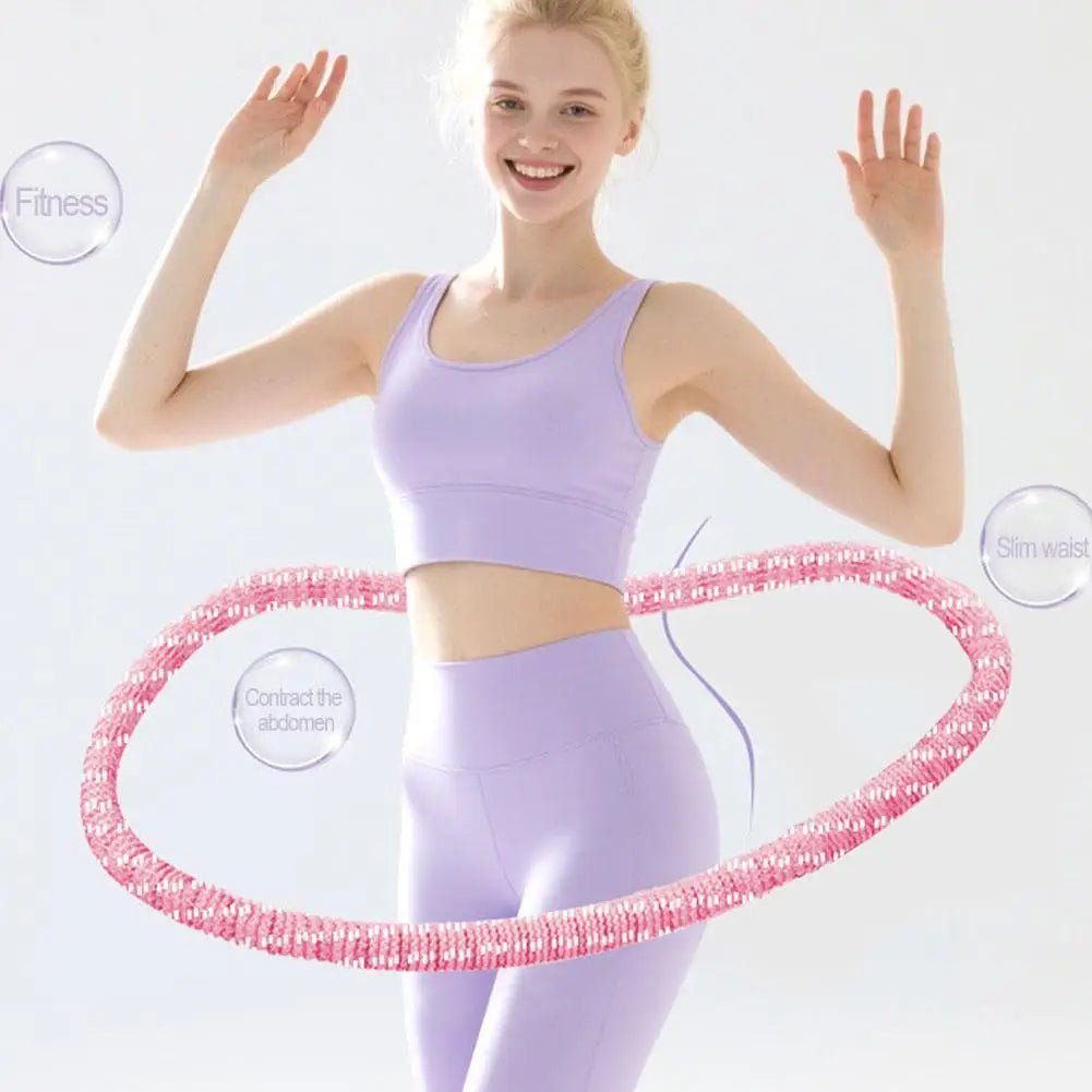 Fitness Circle Portable Exercise Ring Foldable Waist Shaping Soft Spring Circle Abdominal Exercise Ring Used for Aerobic Exercis