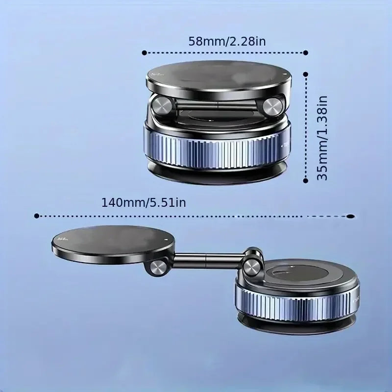 Upgraded 360° Vacuum Magnetic Phone Holder, Magnetic Car Phone Mount, Hands-Free Suction Cup Phone Holder for Car/Gym/Mirror
