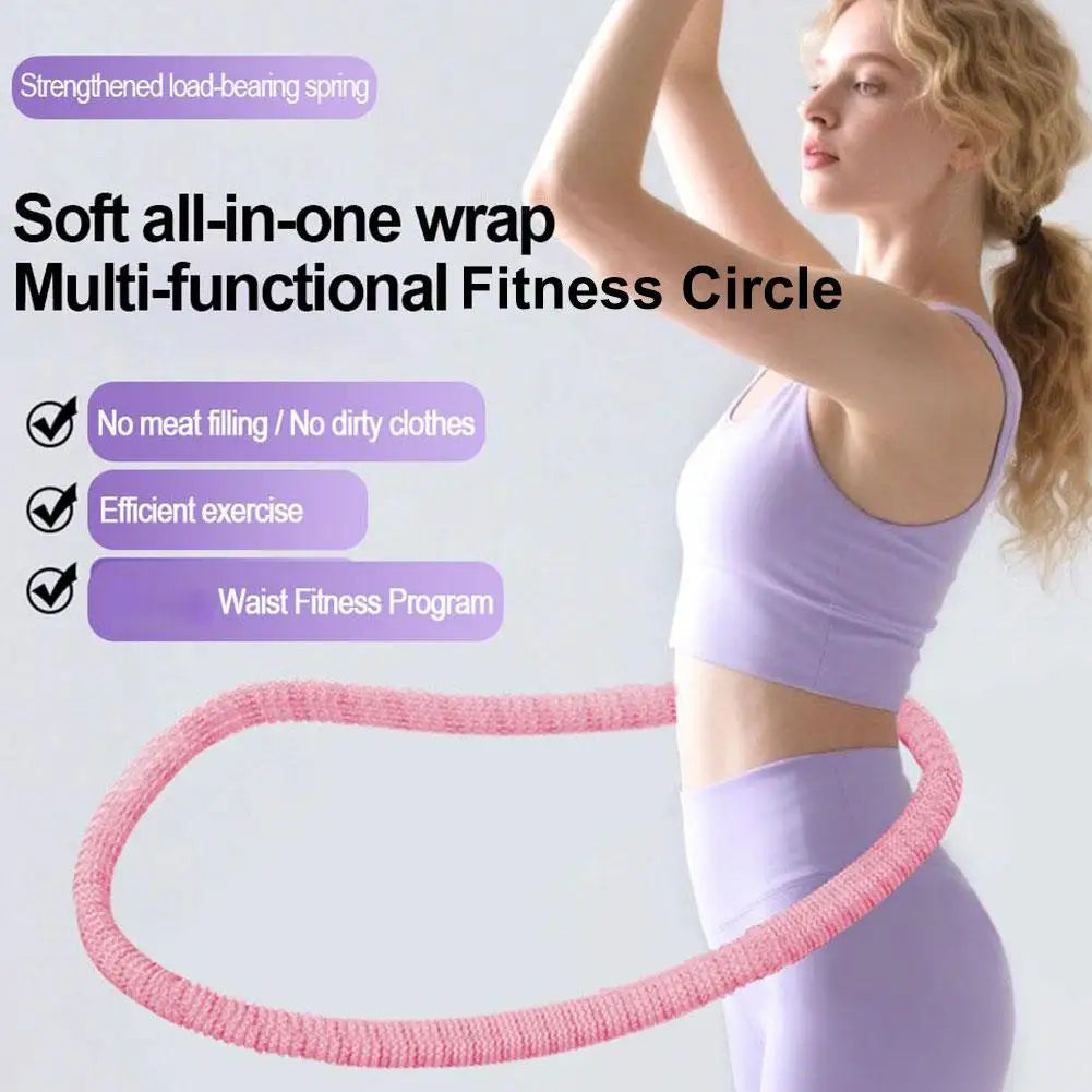 Fitness Circle Portable Exercise Ring Foldable Waist Shaping Soft Spring Circle Abdominal Exercise Ring Used for Aerobic Exercis