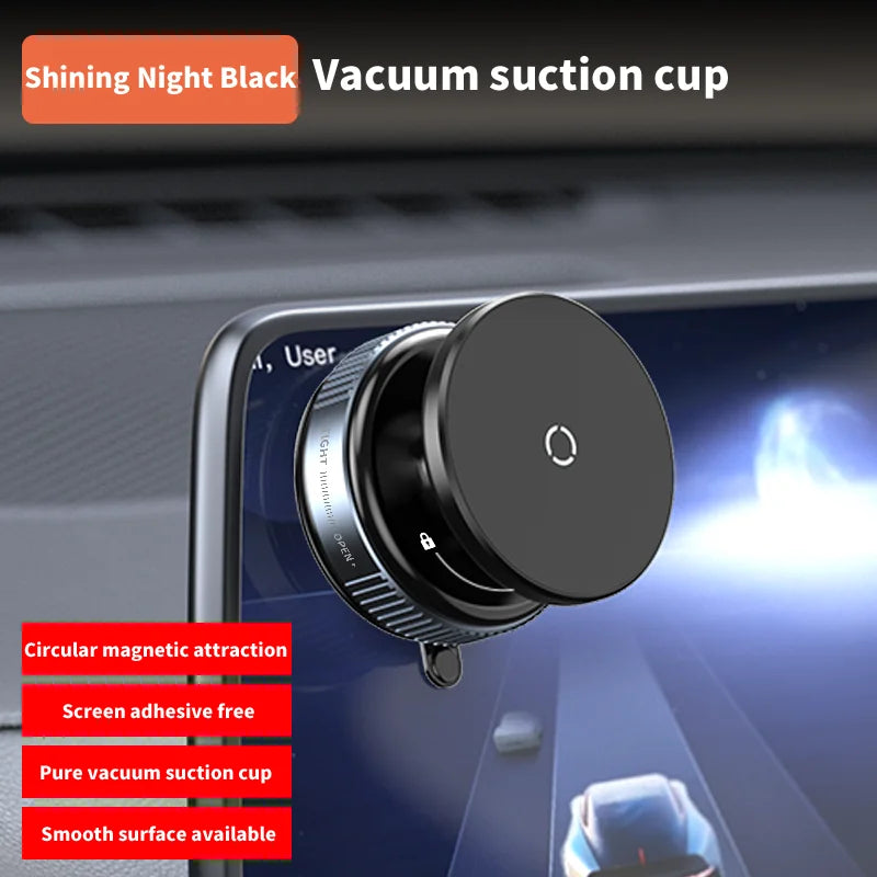 K009 Car Phone Holder Mechanical Vacuum Suction Cup Strong Magnetic Adsorption Bracket For Gym Kitchen Car Navigation Stand