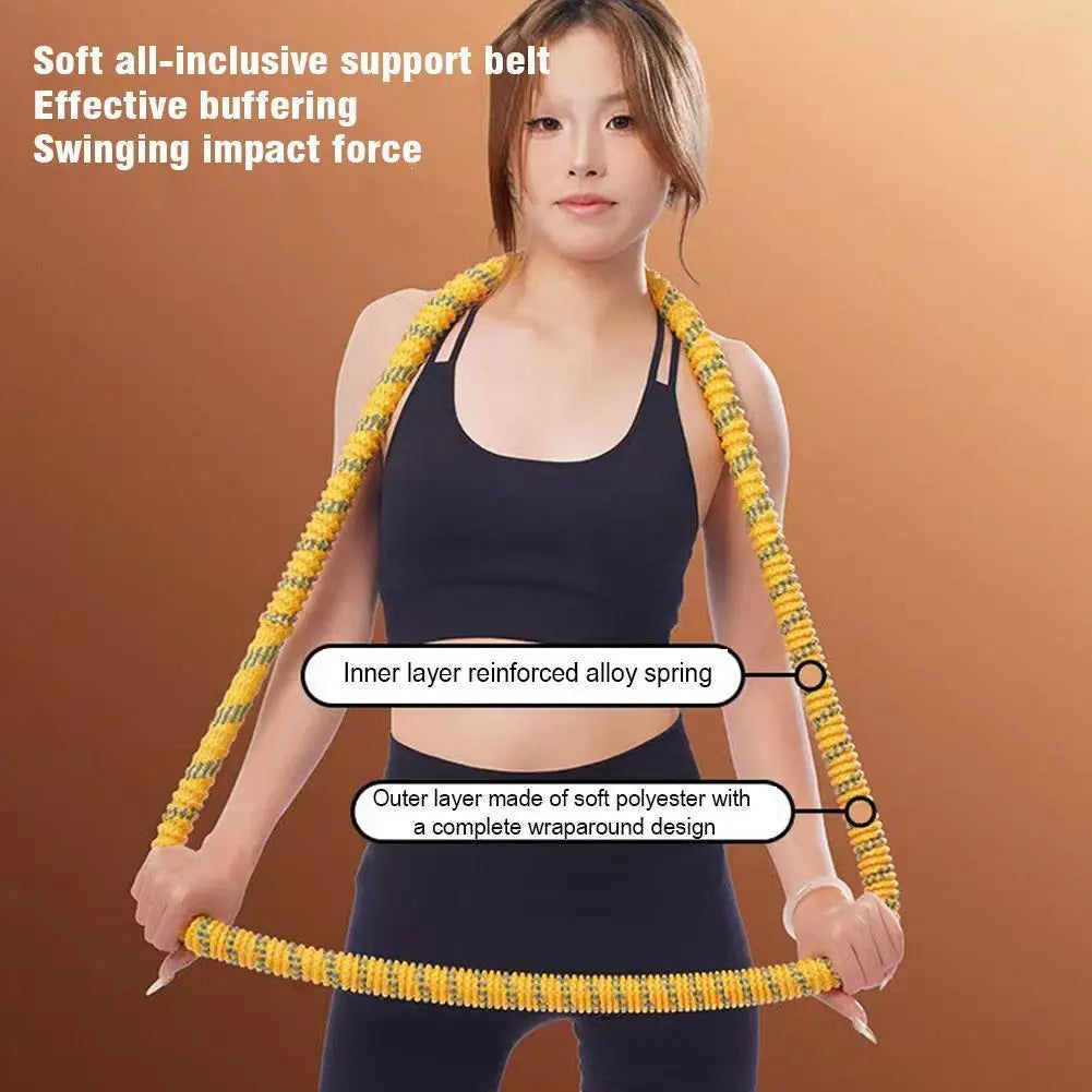 Fitness Circle Portable Exercise Ring Foldable Waist Shaping Soft Spring Circle Abdominal Exercise Ring Used for Aerobic Exercis
