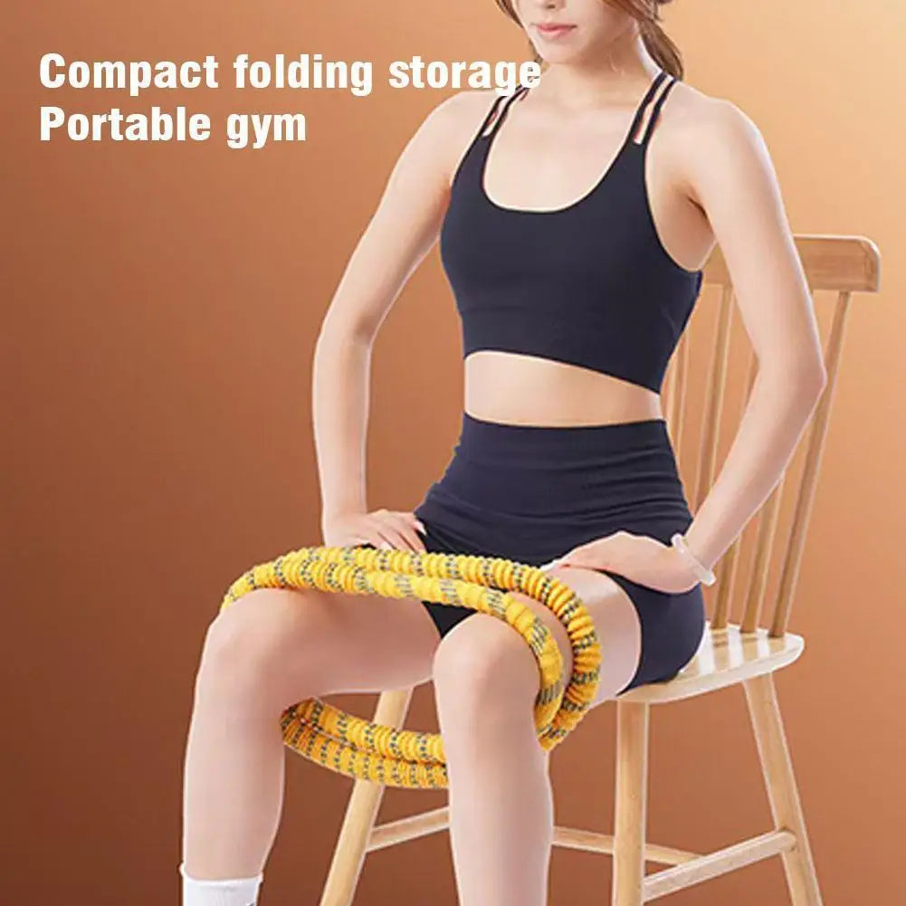 Fitness Circle Portable Exercise Ring Foldable Waist Shaping Soft Spring Circle Abdominal Exercise Ring Used for Aerobic Exercis