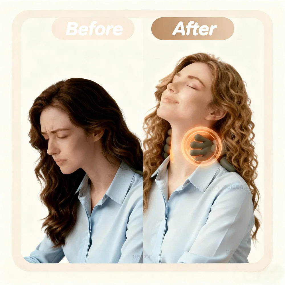 Neck Massager Electric Deep Tissue 4D Kneading Simulated Human Hand Massager for Neck Shoulder Pain Relief Muscle Relax Massager