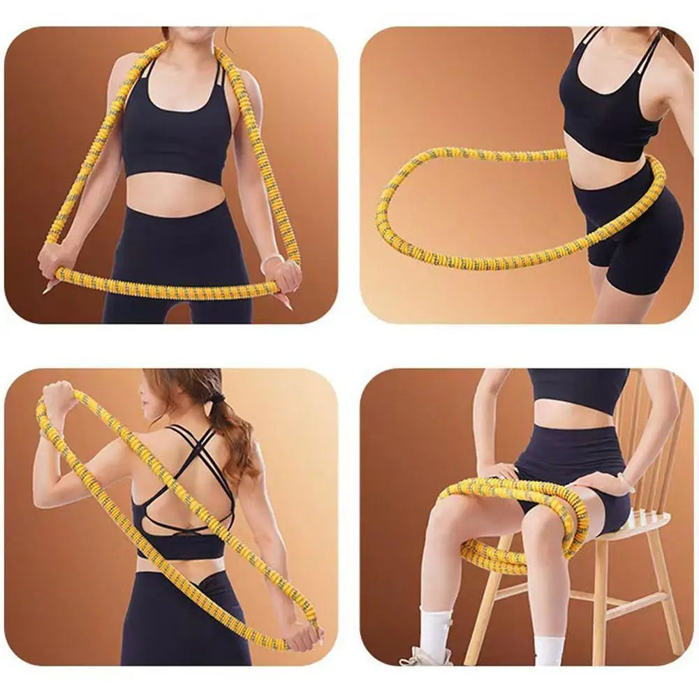 Fitness Circle Portable Exercise Ring Foldable Waist Shaping Soft Spring Circle Abdominal Exercise Ring Used for Aerobic Exercis