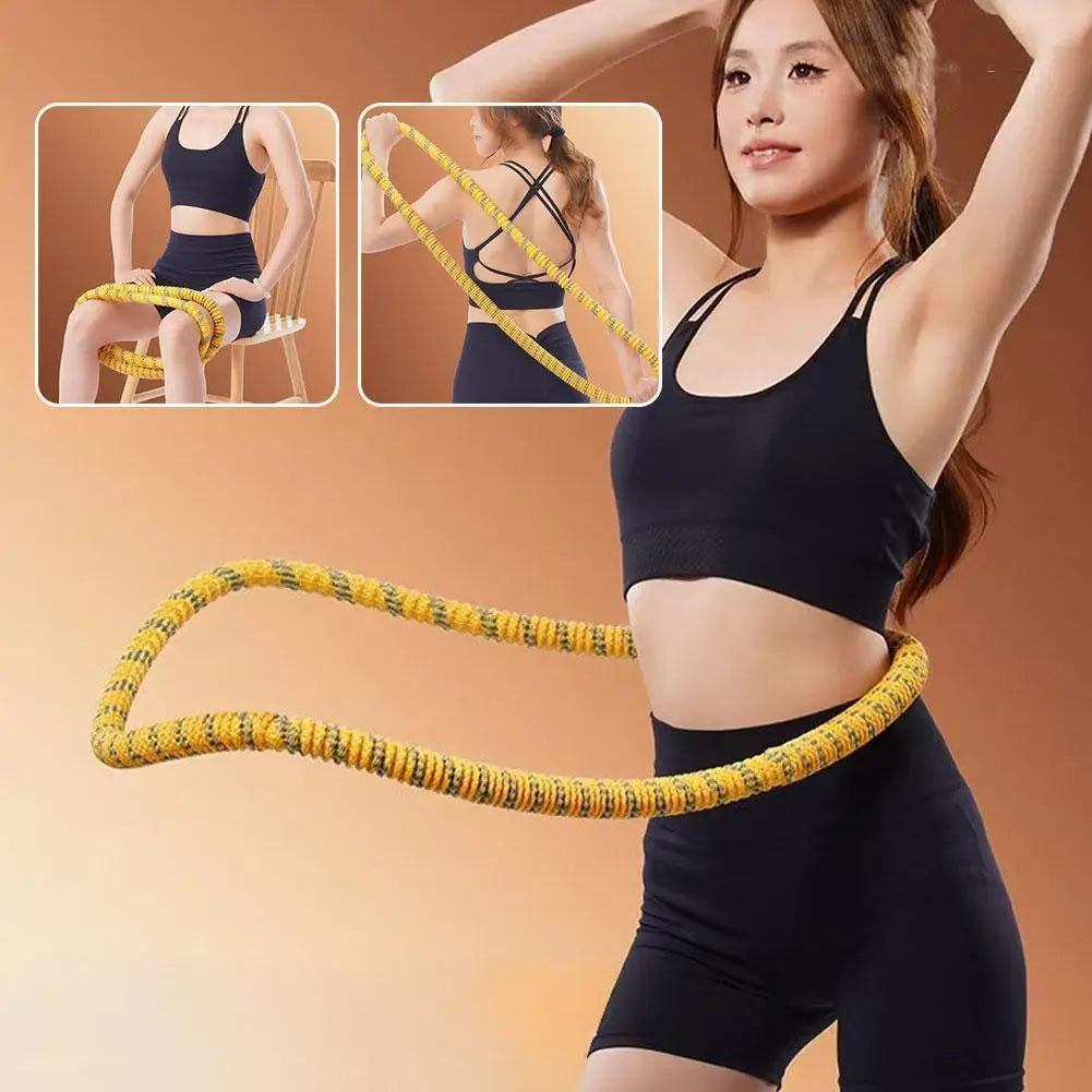 Fitness Circle Portable Exercise Ring Foldable Waist Shaping Soft Spring Circle Abdominal Exercise Ring Used for Aerobic Exercis