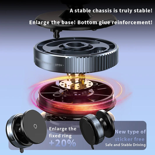 K009 Car Phone Holder Mechanical Vacuum Suction Cup Strong Magnetic Adsorption Bracket For Gym Kitchen Car Navigation Stand